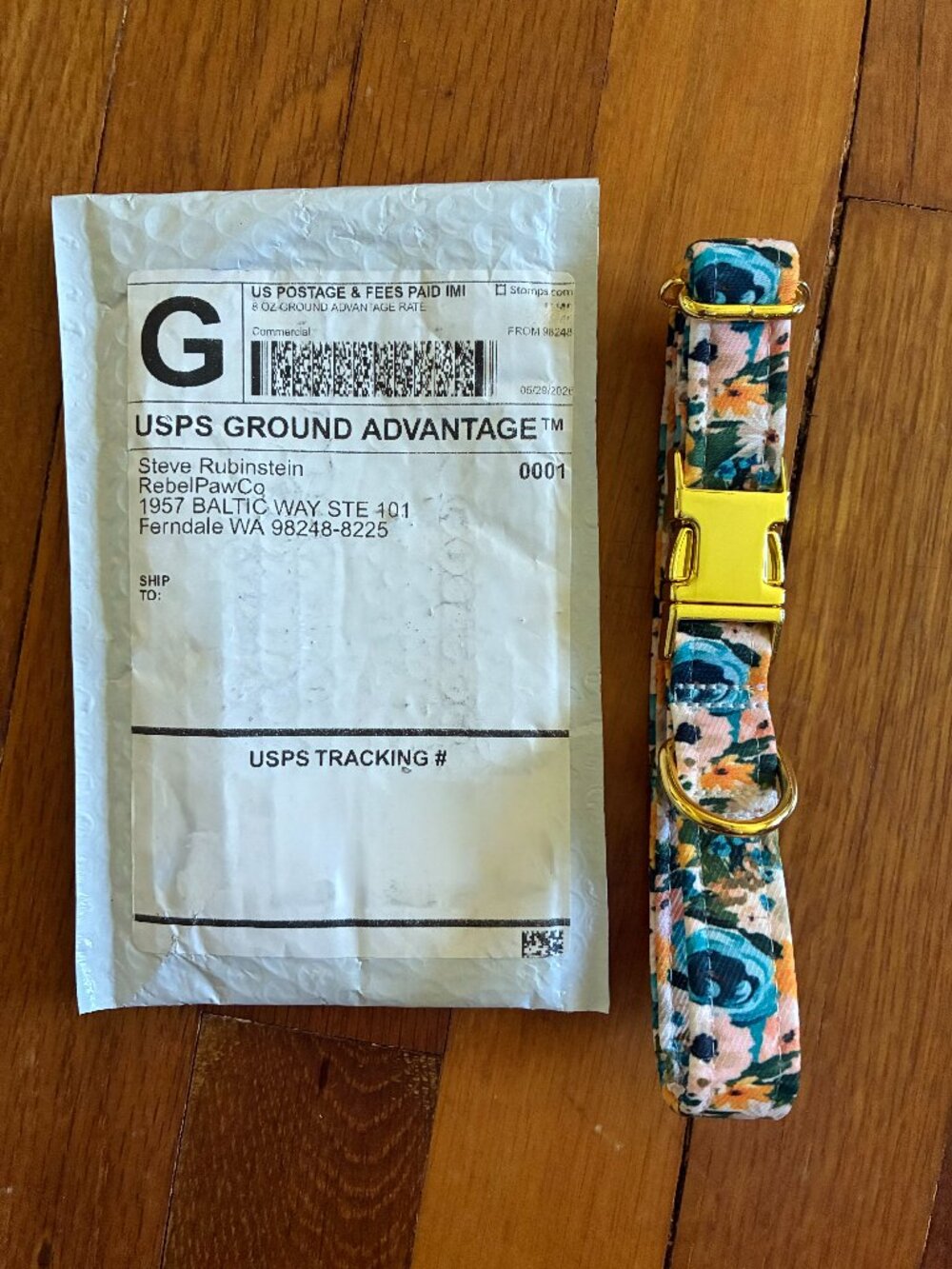 Floral Dog Collar (New, Never Used, Size Small)